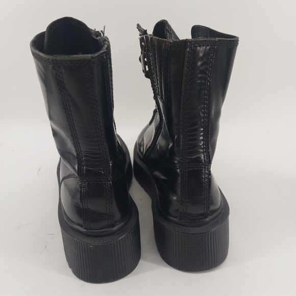 Jeffrey Campbell Sopas Lugged Platform Combat Boots Black Leather Size 6.5 - Picture 5 of 10